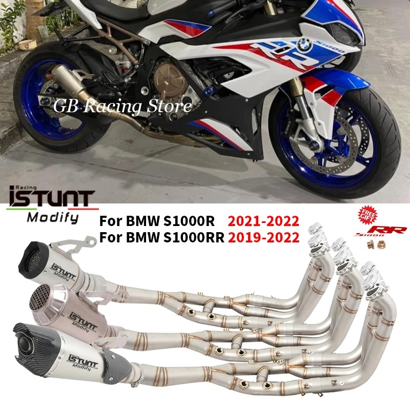 Slip On For BMW S1000RR 2019 2020 2021 2022 S1000R 2021 2022 Full System Motocycle Exhaust Front Link Pipe Modified Muffler