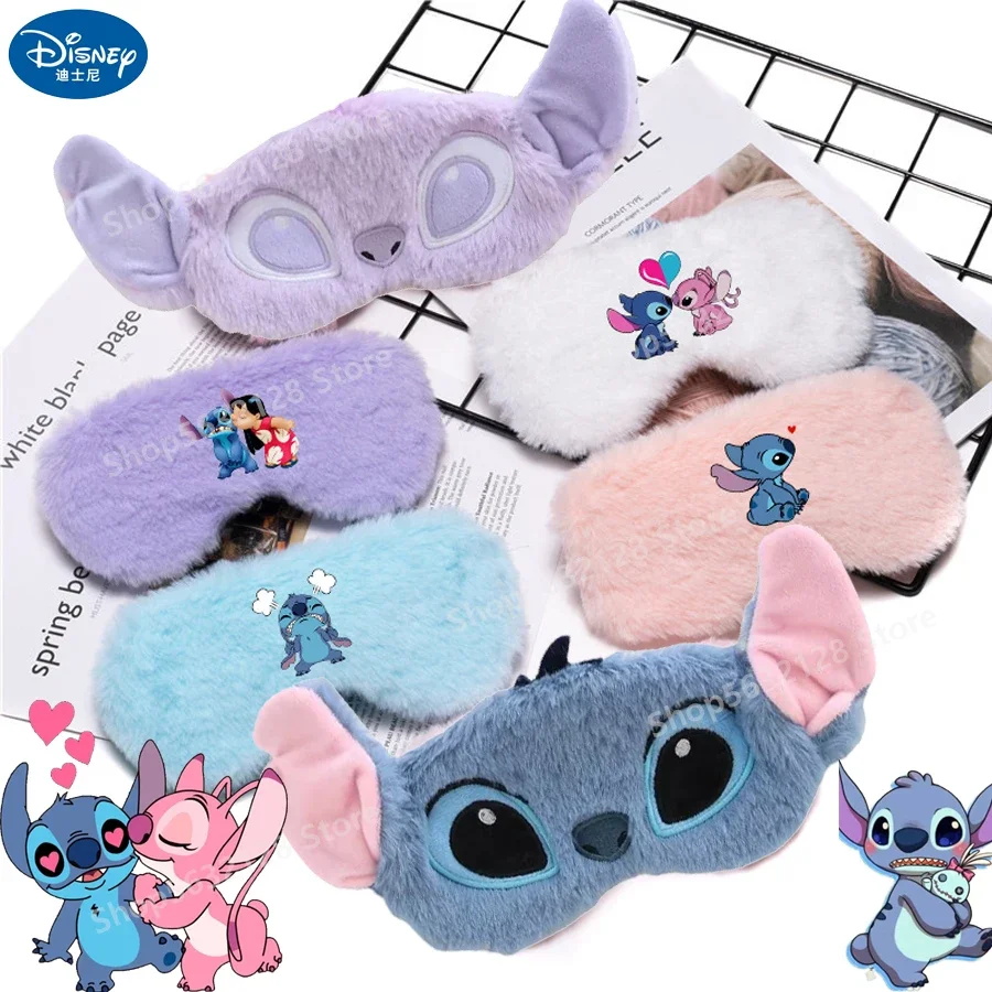 

Stitch Disney Eye Mask Plush Faux Rabbit Fur Shade Sleep Anime Lilo & Stitch Travel Sleep Eye Care Relax Boys Girl Birthday Gift