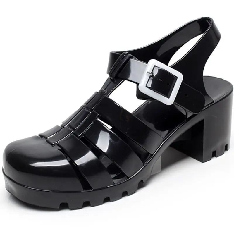 

New Black Gladiator Shoes Women Academia Roman Heeled Sandals Ladies Summer Breathable Shoes Lug Sole Structured Platform Sandal