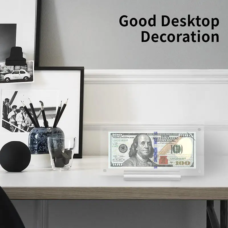 إطار عرض مكتبي من الأكريليك إطار الأوراق النقدية الشفافة ملصق عرض موقف بطاقة بريدية شهادات الأسعار العلامات إطار العرض