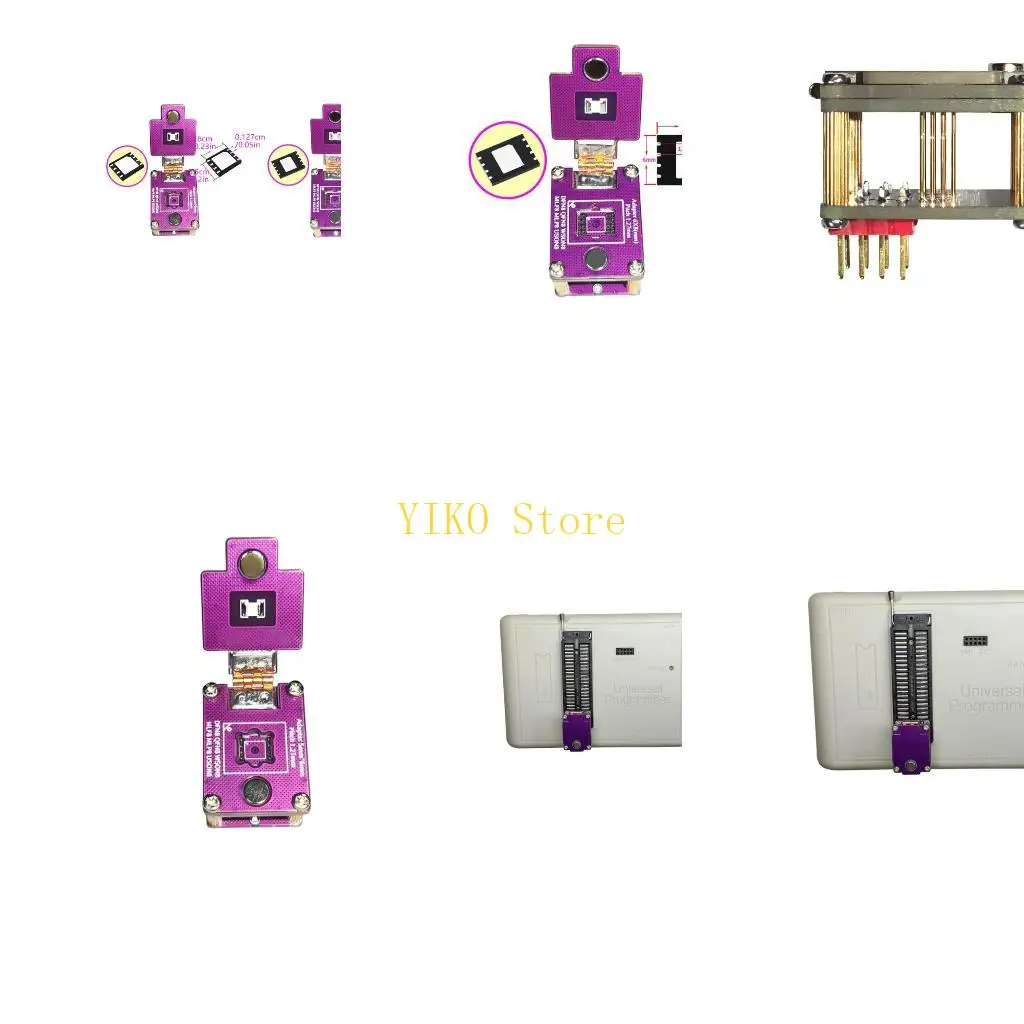 K32C 8 Pin Burn In Test Holder, Locking Lid DIP8 Chip Tool for WSON8 MLF8 DFN8 QFN8 Programming and Aging Screen Work