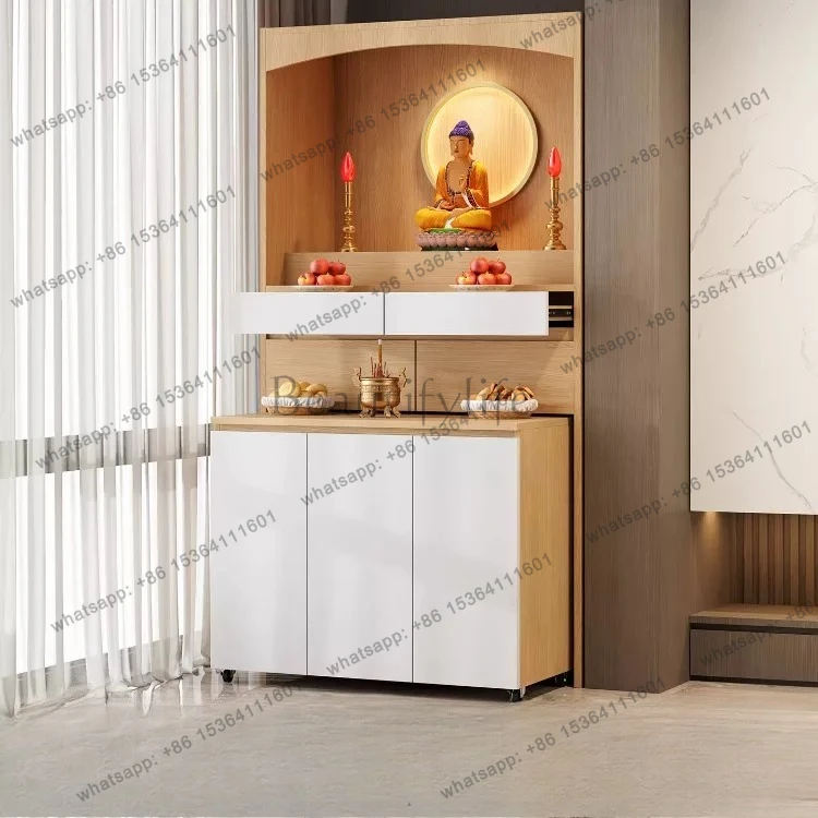 

Solid wood Buddhist shrine shrine cabinet Modern living room God of Wealth table shrine cabinet
