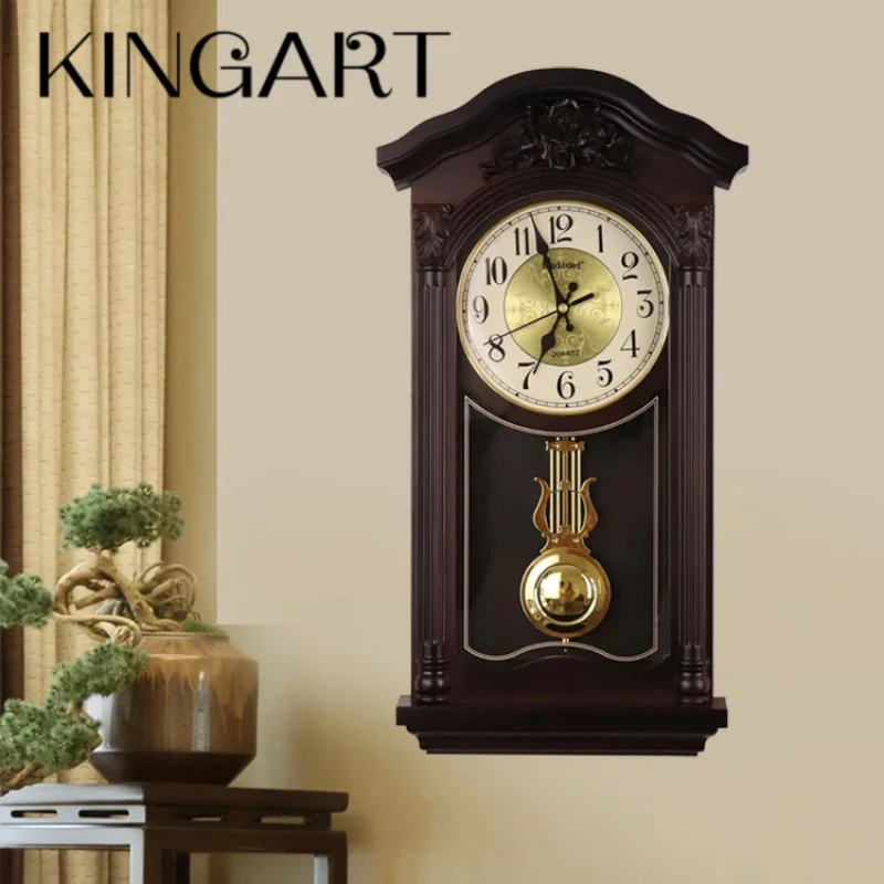 

Chinese large 3D wall clock vintage living room European pendulum clock wall luxury antique retro pendule mural loft decor sc322