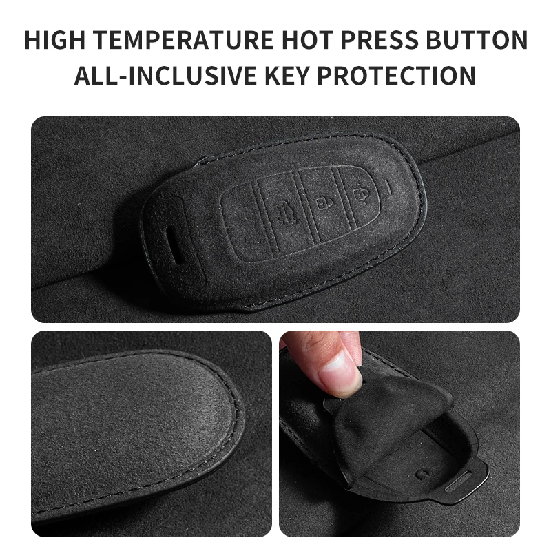 Suede Car Key Case Cover For Hyundai I30 I10 I40 Ix35 Elantra Ix25 Rina Festa Santa Fe Sonata Solaris Sonata Hybrid NEXO Tucson view 5