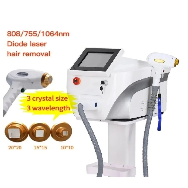 Diode Laser 755 808 1064nm Multi Wavelengths Hair Removal Machine Cooling Head Painless Laser Epilator Face Body Hair Removal