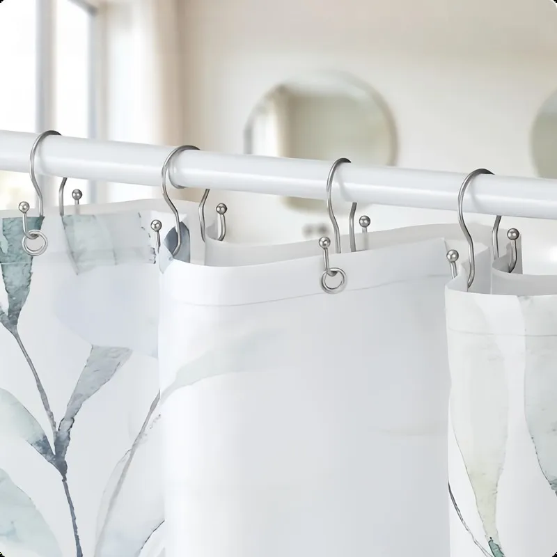 27 pcs Silver Double Ear Shower Rings, Easy to Hang, Smooth Sliding, for Bathroom and Hotel Shower Rods