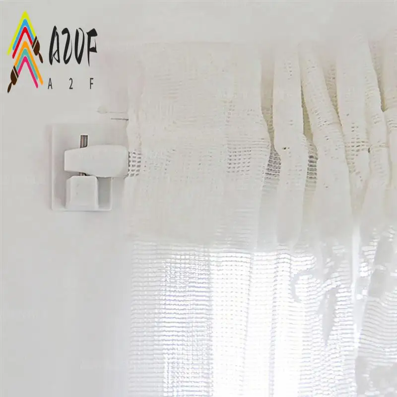 

A20F-2Pcs Adjustable Curtain Rod Bathroom Bar Shower Telescopic Poles Without Drilling Hanger Rods For Kitchen Home