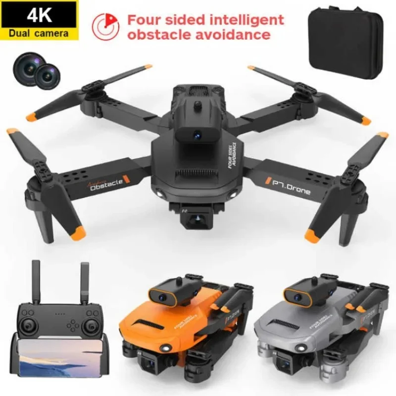 

P7 WIFI 4K HD Double Camera Drone Obstacle Avoidance Drones Aerial Photography Four-Axis Rc Helicopter Kid Toy Gift