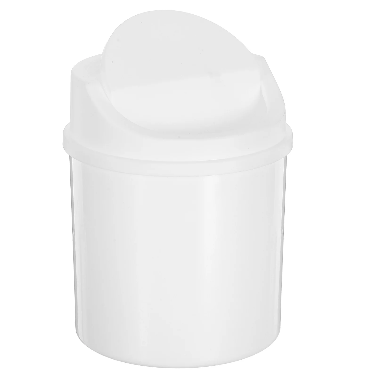 

Compact Mini Desk Trash Can 2L Rotating Lid Plastic Covered Garbage Bin Desktop Tabletop Trash Bin Office Countertop Use
