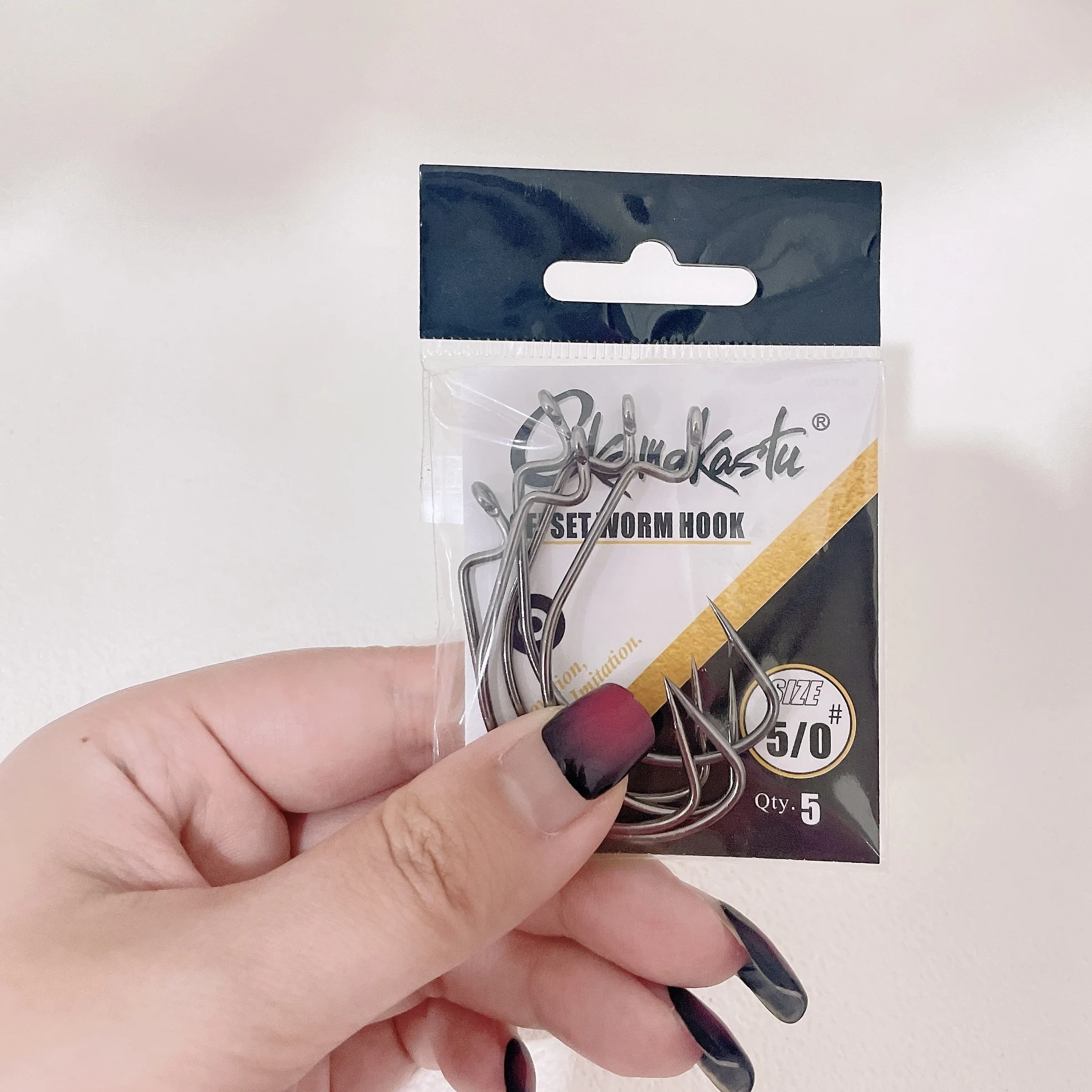 10pcs OFFSET WORM HOOK Fishing Tee Hooks Sea Assist Hook Tri