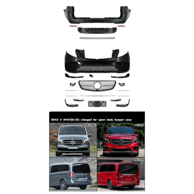 for  Mercedes-Benz V-Class W447 2016-2022 Regular Version Upgraded to Sports Surround Kits