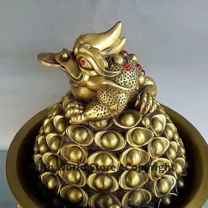 HOME shop efficacious Talisman Bring in wealth Recruit money GOOD LUCK JIN CHAN treasure bowl JU bao pen FENG SHUI Brass statue