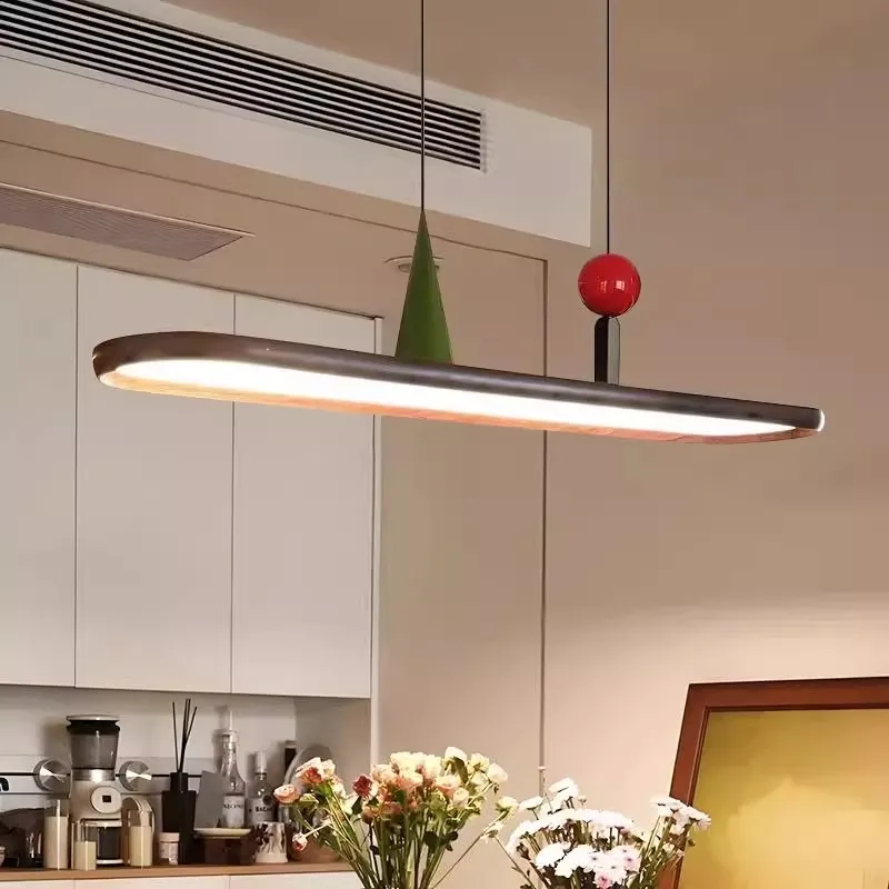 Aluminium Ellipse Chandelier Full Spectrum Tricolor Pendant Light Japanese Minimalist Ceiling Lights Restaurant Lighting Lamps