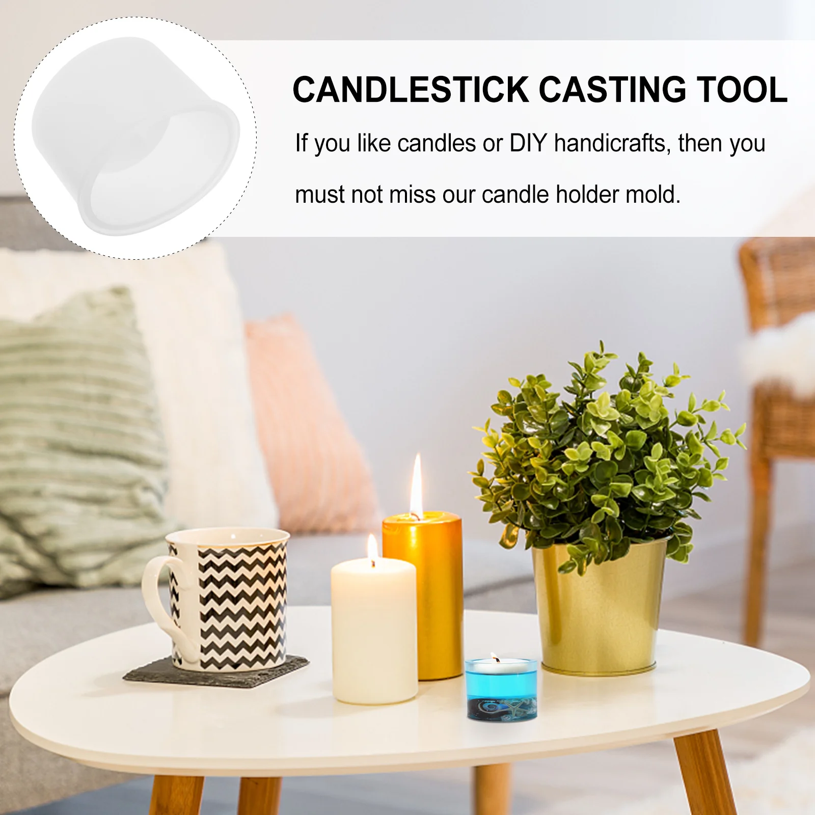 

Craft Votive Candles Scented Silicone Stick Mould Mold Beeswax Candlestick Casting Tray