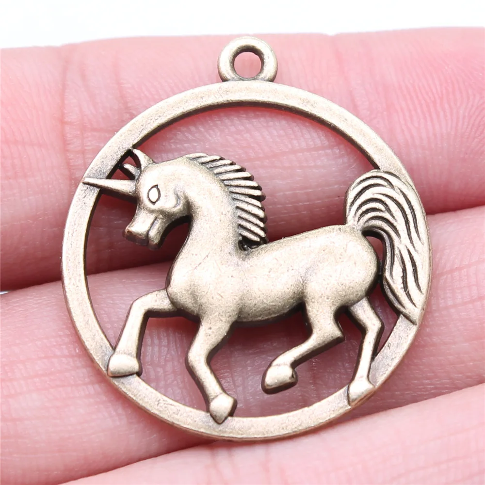 10pcs Charms Horse Unicorn Tibetan Bronze Silver Color Pendants Antique Jewelry Making DIY Handmade Craft