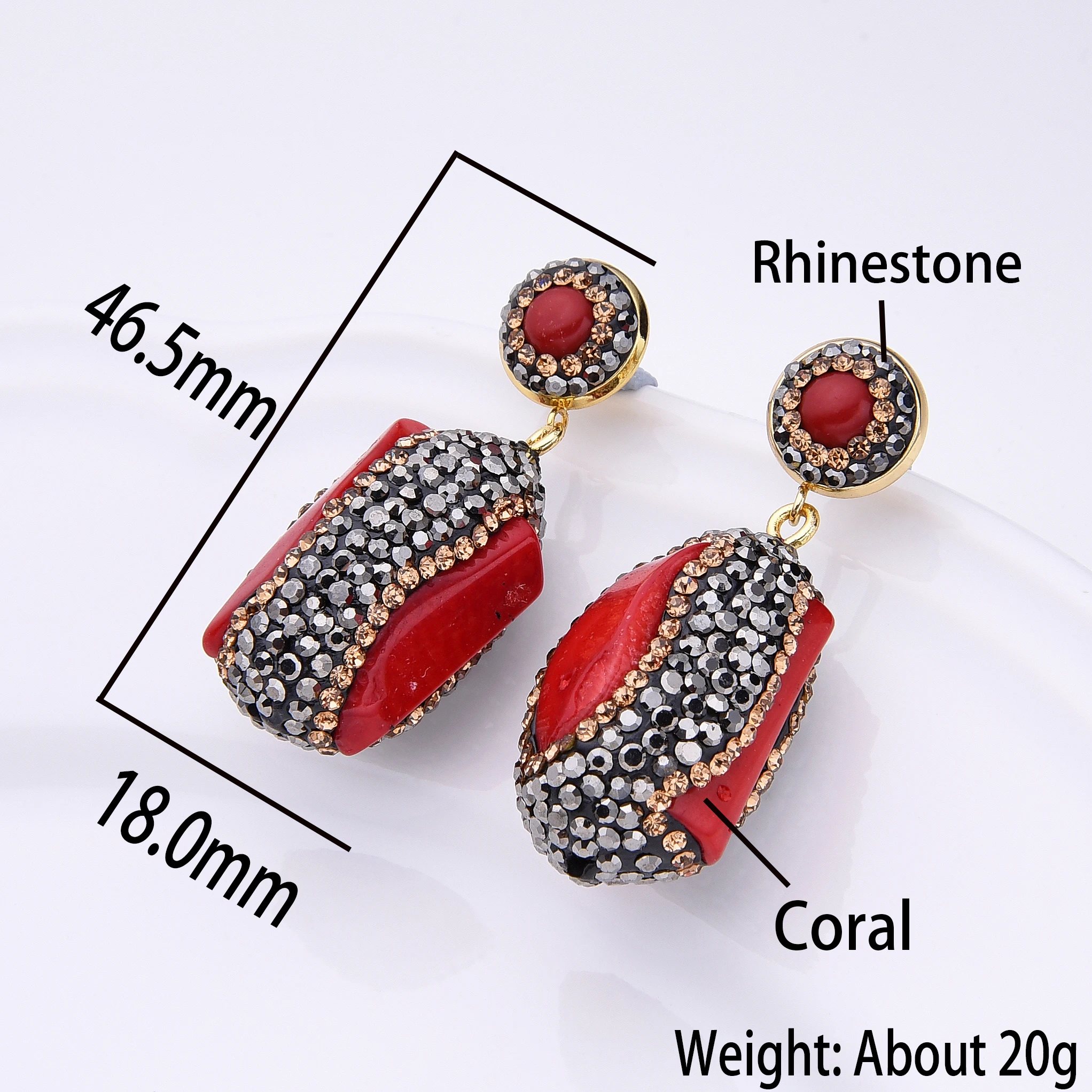 Fashion Statement Earrings 2023 Vintage Geometric Colour Rhinestone Earring For Women Charm Handmade Jewelry Birthday Party Gift
