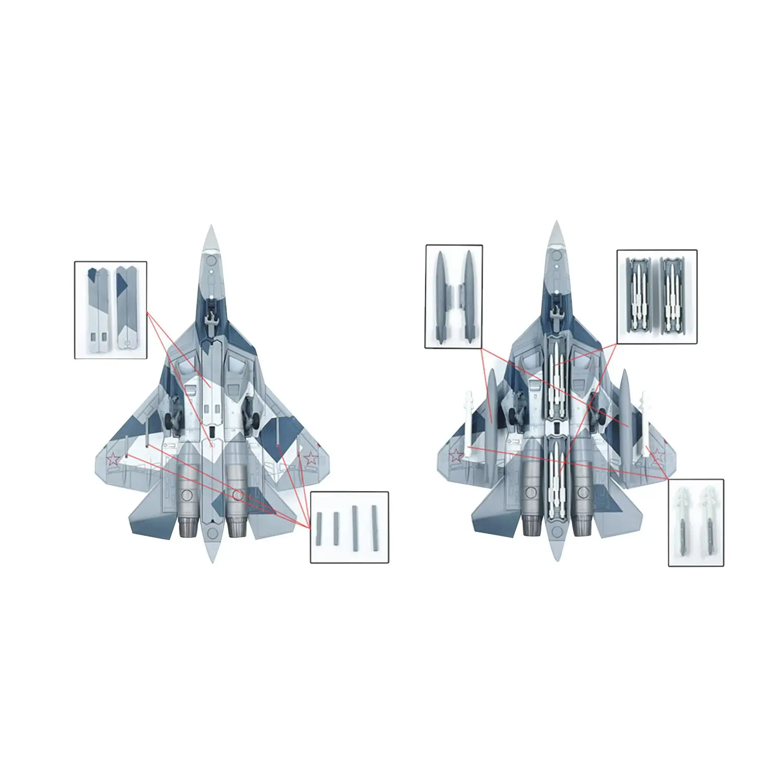 

Diecast Alloy Model 1/100 Scale SU57 Fighter Kids Toys Simulation Aircraft