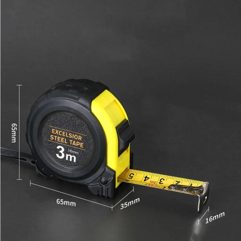 Precise Clear Steel Tape Measure Retractable 3M 5 Meters Thickened Self-locking Rubberized Woodworking Tool Metric Tape Ruler