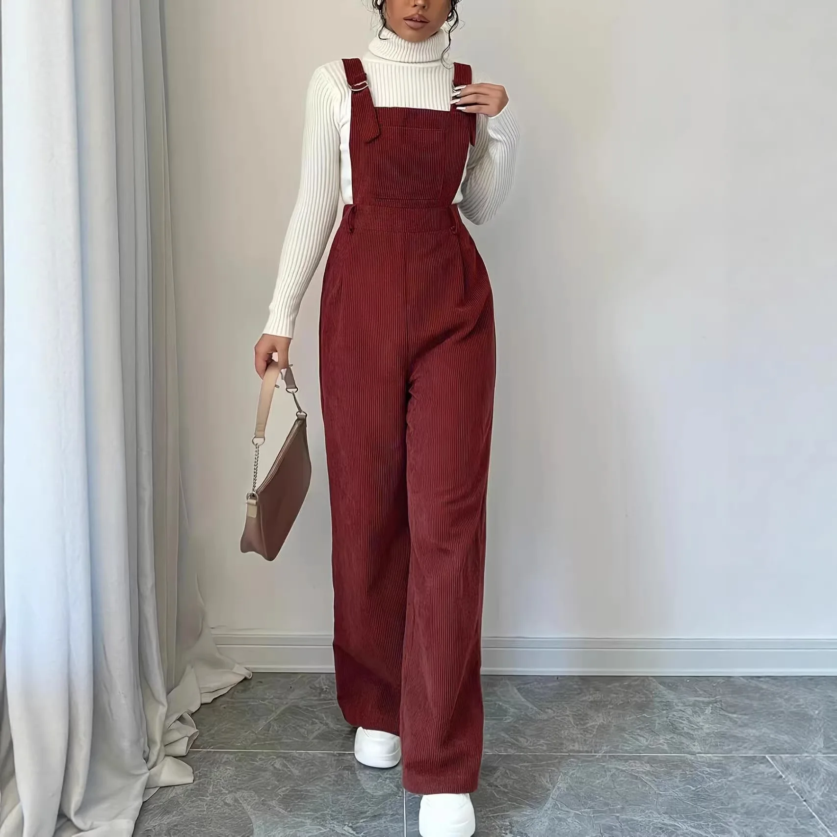 

Широкие брюки для женщин, свободные прямые брюки, модный повседневный стиль, удобные с эластичной талией