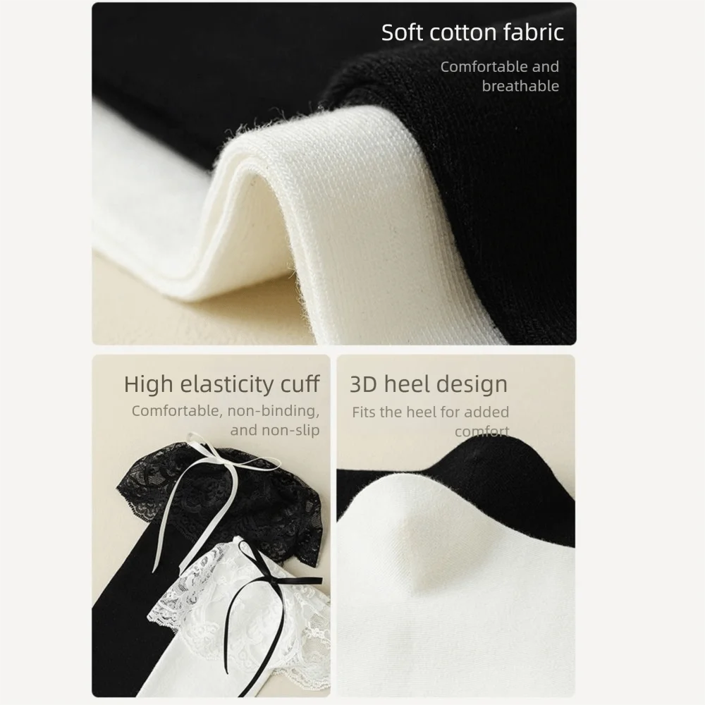 

New Lace Ruffle Long Socks Ribbon Bow College Style Stockings Kawaii Warm Socks Autumn Winter