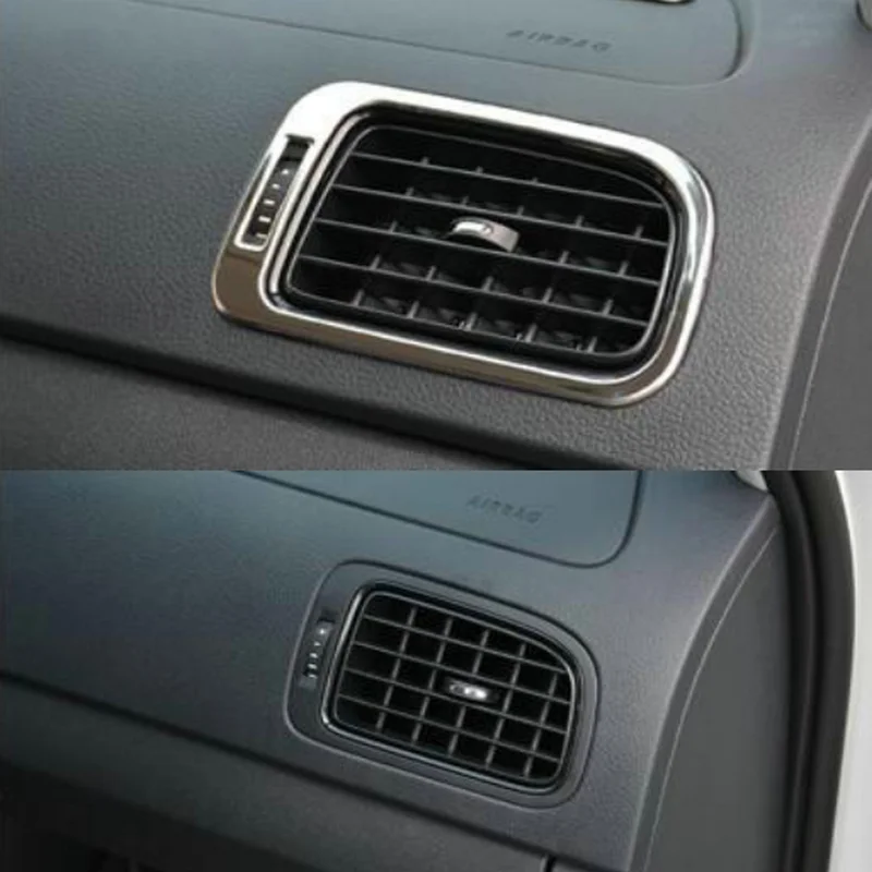 SBTMY For Volkswagen vw POLO 2011-2017 2PCS/SET Auto both sides of the air-conditioning outlet stainless steel decorative box