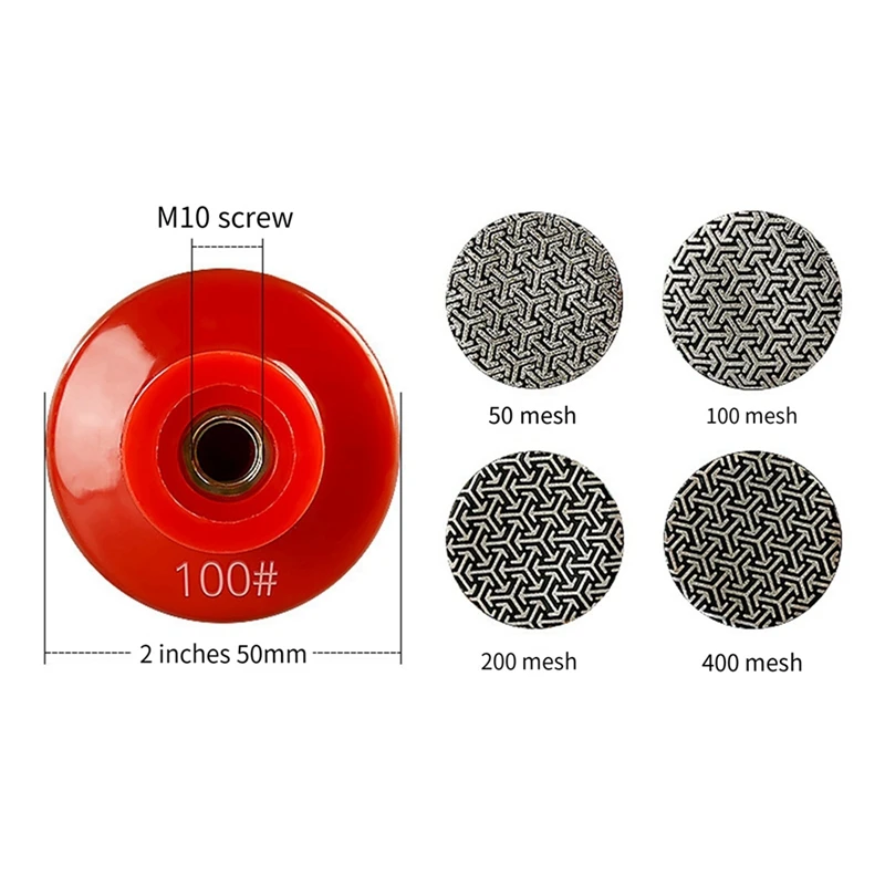 M14 Thread 2Inch 50Mm Diamond Hand Polishing Pads Electroplated Sanding Pads Grinding Disc