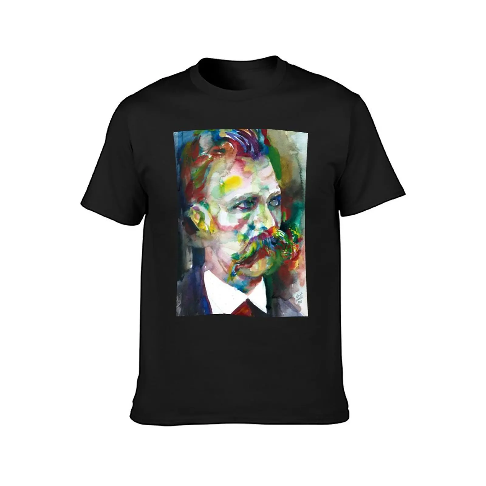 FRIEDRICH NIETZSCHE - watercolor portrait.14 T-Shirt sports fans hippie clothes plain mens workout shirts