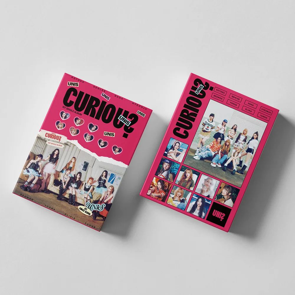 KPOP UNIS 1ST SINGLE ALBUM CURIOUS Photo Cards 55pcs Non Repetitive Hyeonju Nana Gehlee Dangca Kotoko Yunha Yoona Fans Gifts