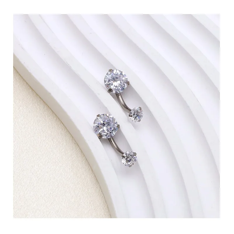 

Double-headed Round Zircon Navel Ring Women's Personalized Navel Nail Foreign Trade Hot-selling Earrings
