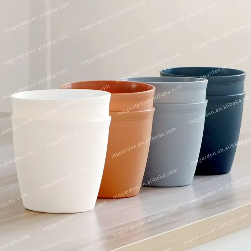 for Flowerpot Plastic Nursery Pot for Hotel Garden Modern Home White Black Minimalist Plant Planter