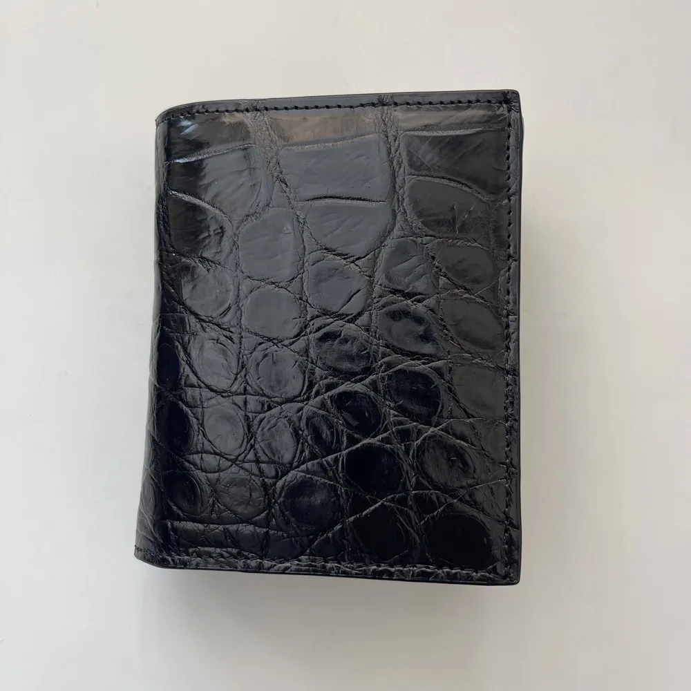 Men's Crocodile Leather Small Wallet, Men's Genuine Leather Fashionable Vertical Wallet, Multi-Functional Multi-Card Slot Wallet