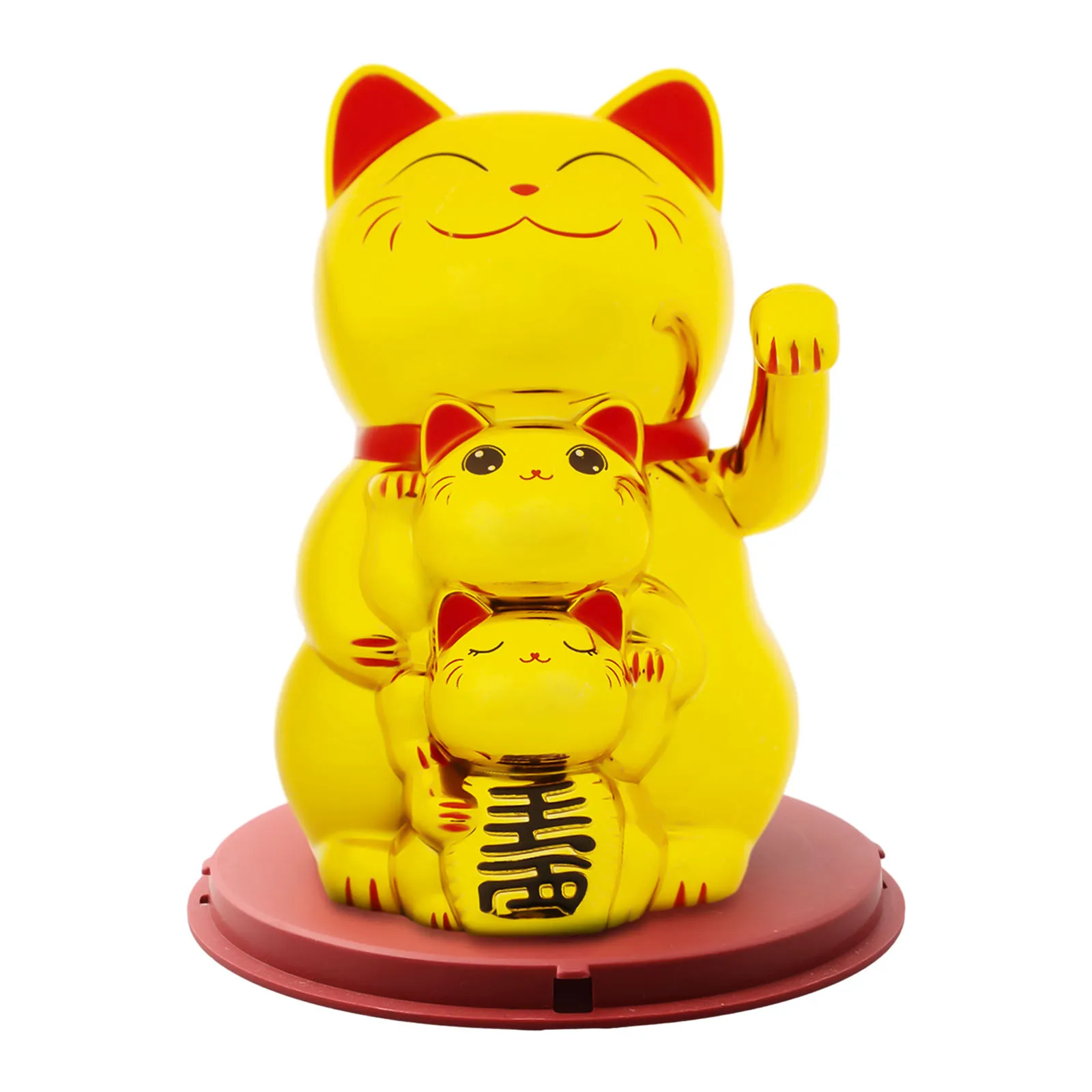 Brand New Shop Home Lucky Cat Lucky Cat Ornament Home Decor 4 Color Automatic Light Energy Plastic Solar-powered