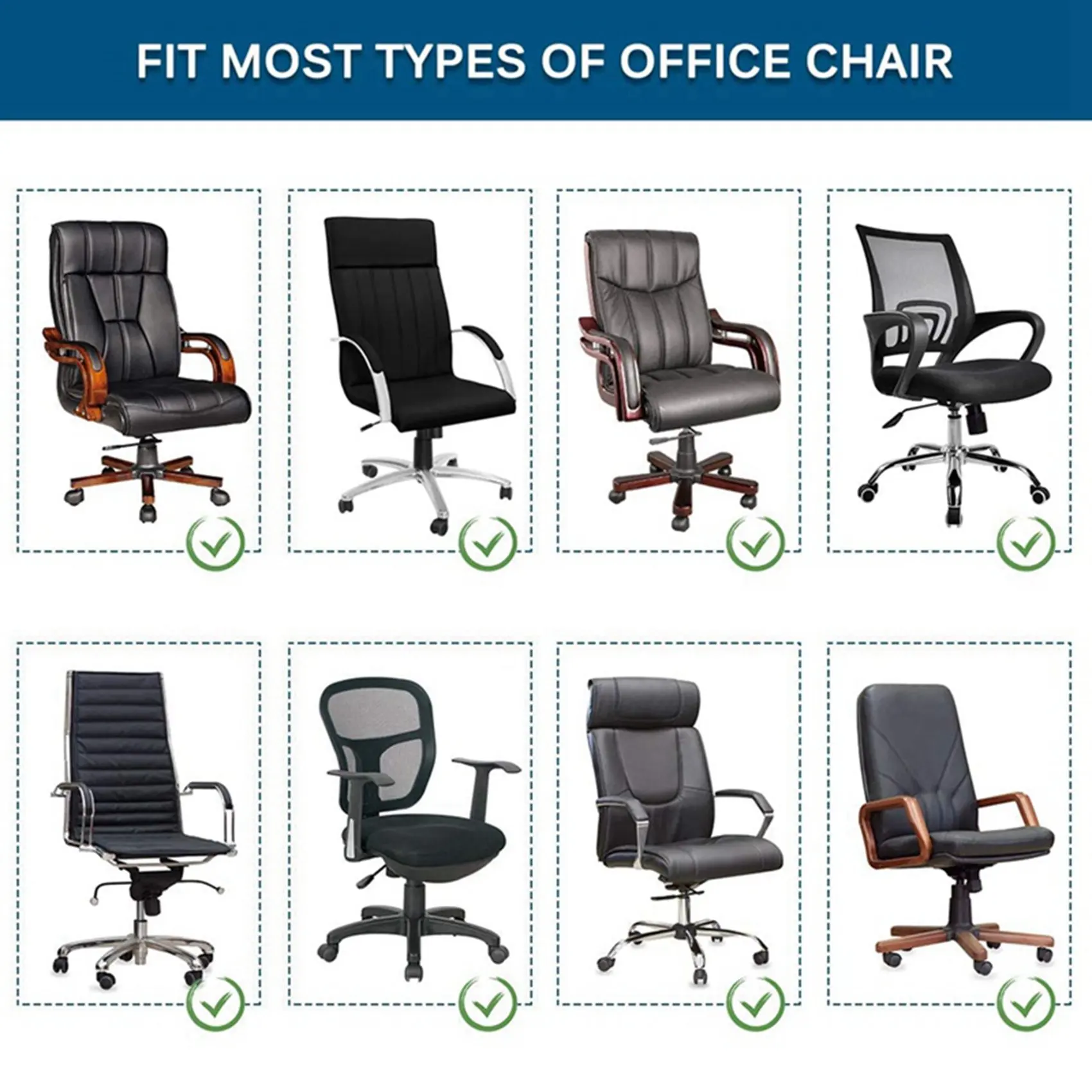 SEWS-2X Office Chair Cover Computer Chair Boss Chair Cover Modern Simplism Style High Back Large Size (Chair Not Included)