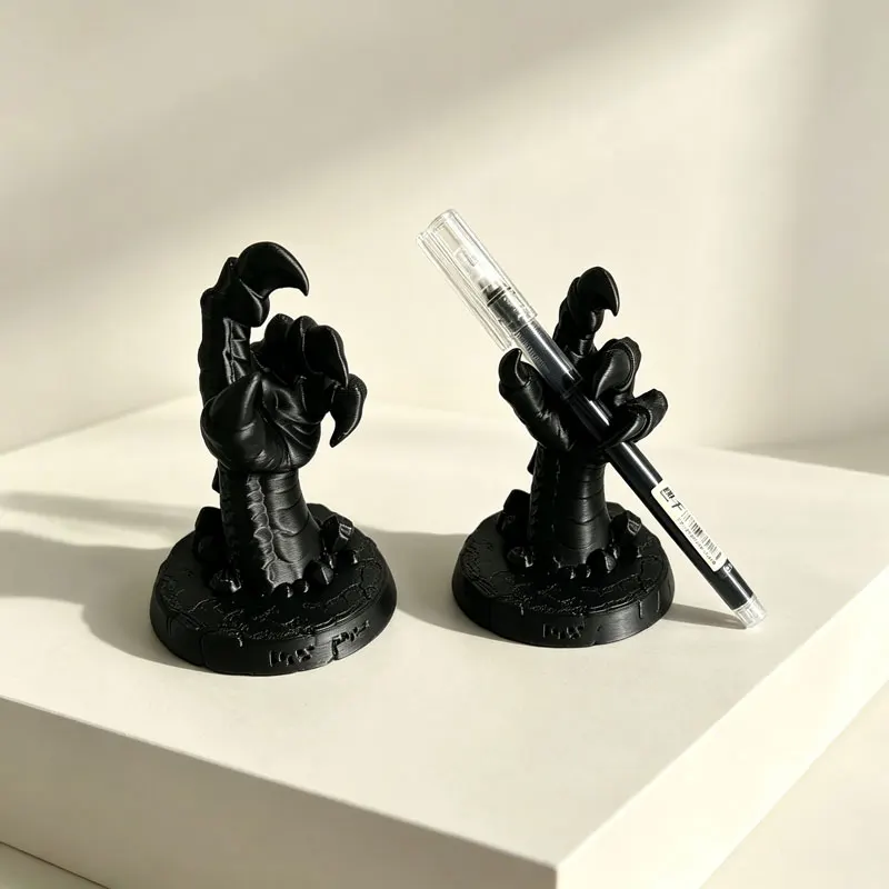 Desktop Decor Creative Mythical Sculpture Pen Stand Dragon Claw Pen Holder 3D Printed Gothic Desk Organizer Fantasy