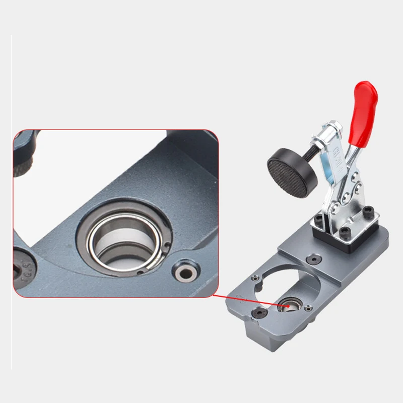 1 Set 35mm Door Hinge Jig, Aluminum Cabinet Hinge Jig, Precision Locking Dual Jig Fixed Hinge Drill Jig (with accessories).
