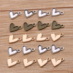 60PCS 12*13mm Wholesale 3 Color Small Love Charms Heart Pendant Metal Alloy DIY Necklace Bracelet Earrings Marking