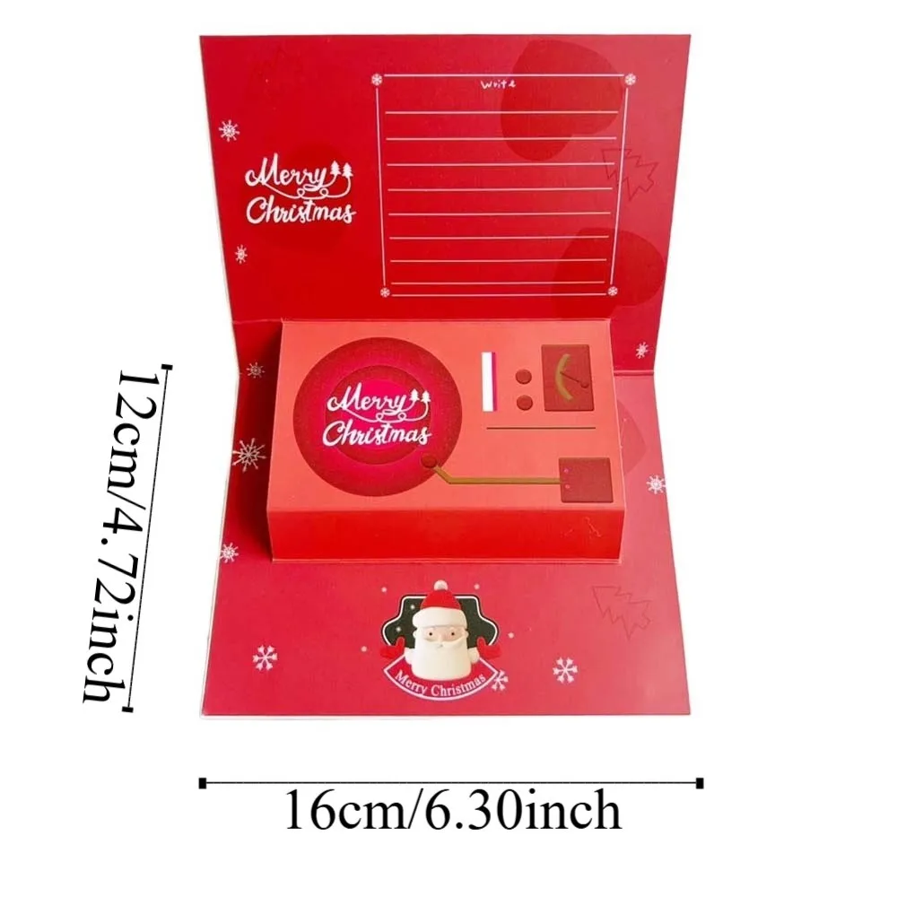 30 ثانية مسجل بطاقة المعايدة المغناطيسي زر بطاريات الفونوغراف نعمة بطاقة ثلاثية الأبعاد ورقة الصوت عيد الميلاد صندوق تسجيل #5