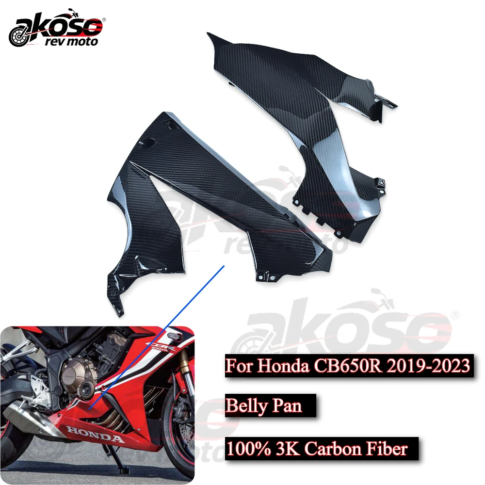 

Нижний обтекатель, боковые панели, комплекты обтекателей для живота для Honda CB650R 2019-2023, модифицированные аксессуары для мотоциклов, углеродное волокно