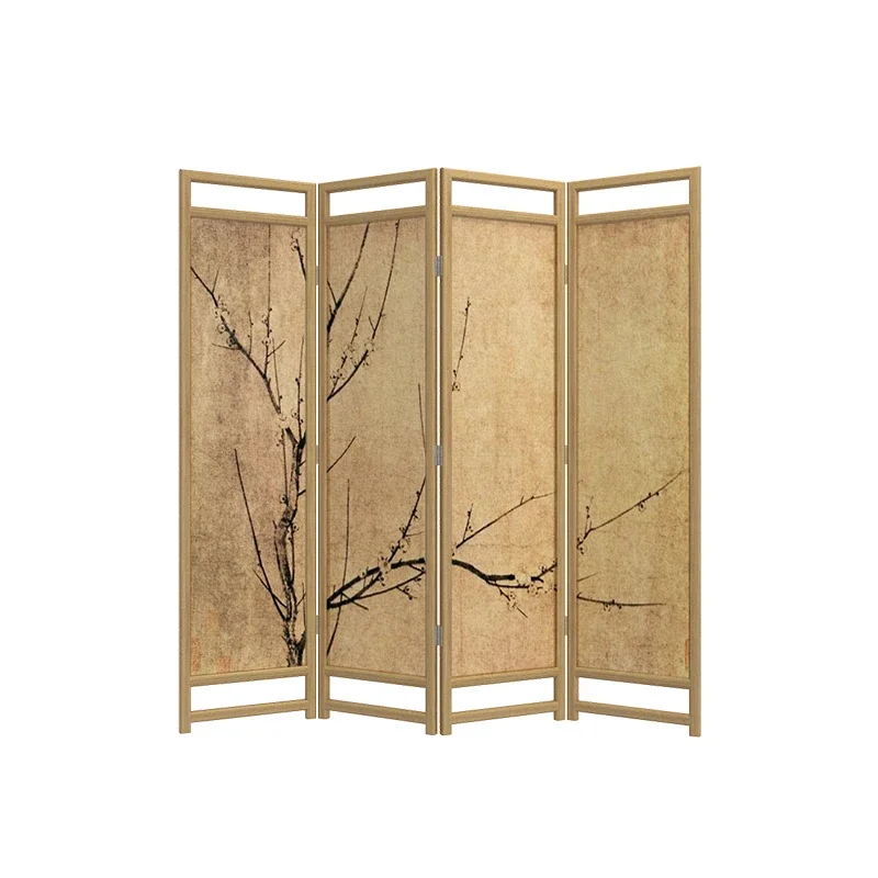 Chinese retro screen partition The living room and tea room toilet are facing the entrance door to block the folding and moving