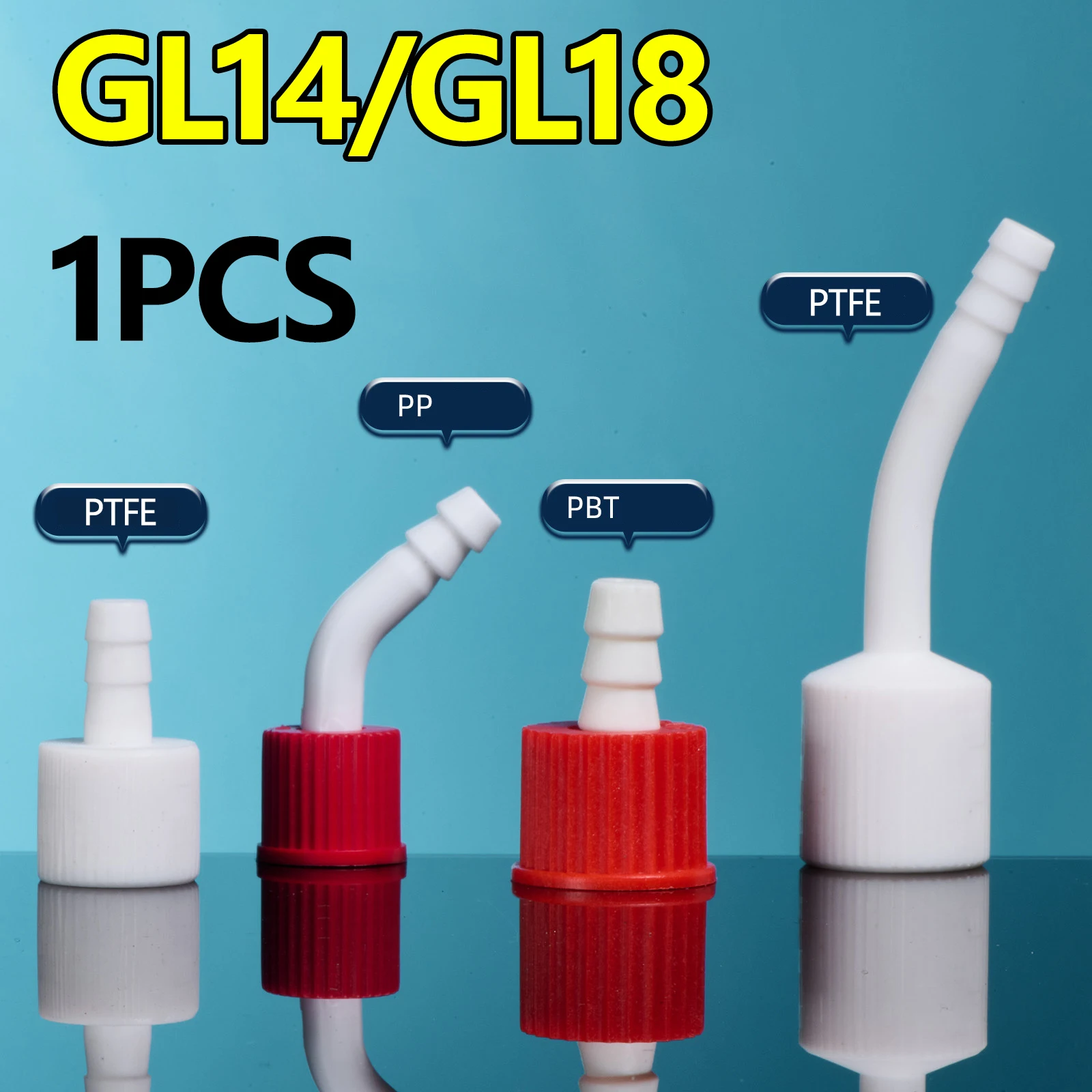 

1 шт. GL14 GL18 с резьбовым малоразмерным соединением, прямой изогнутый съемный фильтр с малым отверстием для винтового соединения из PTFE/PP/PBT
