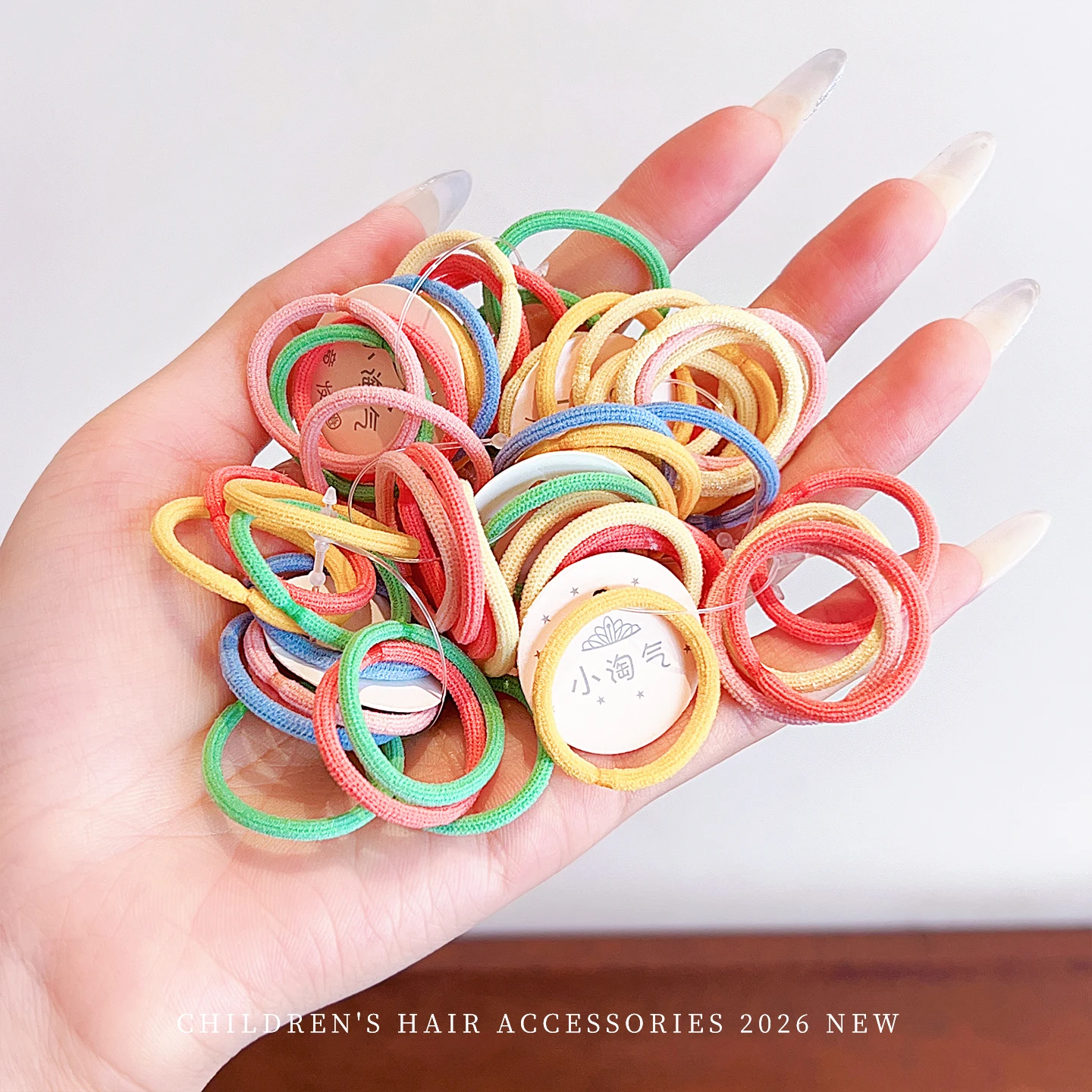 50 Stück/Beutel Macaron-farbige Haarbänder für Babys und Mädchen, weiche, hochelastische Gummibänder, koreanische Mode-Haargummis, Haar-Accessoires – Detail 6