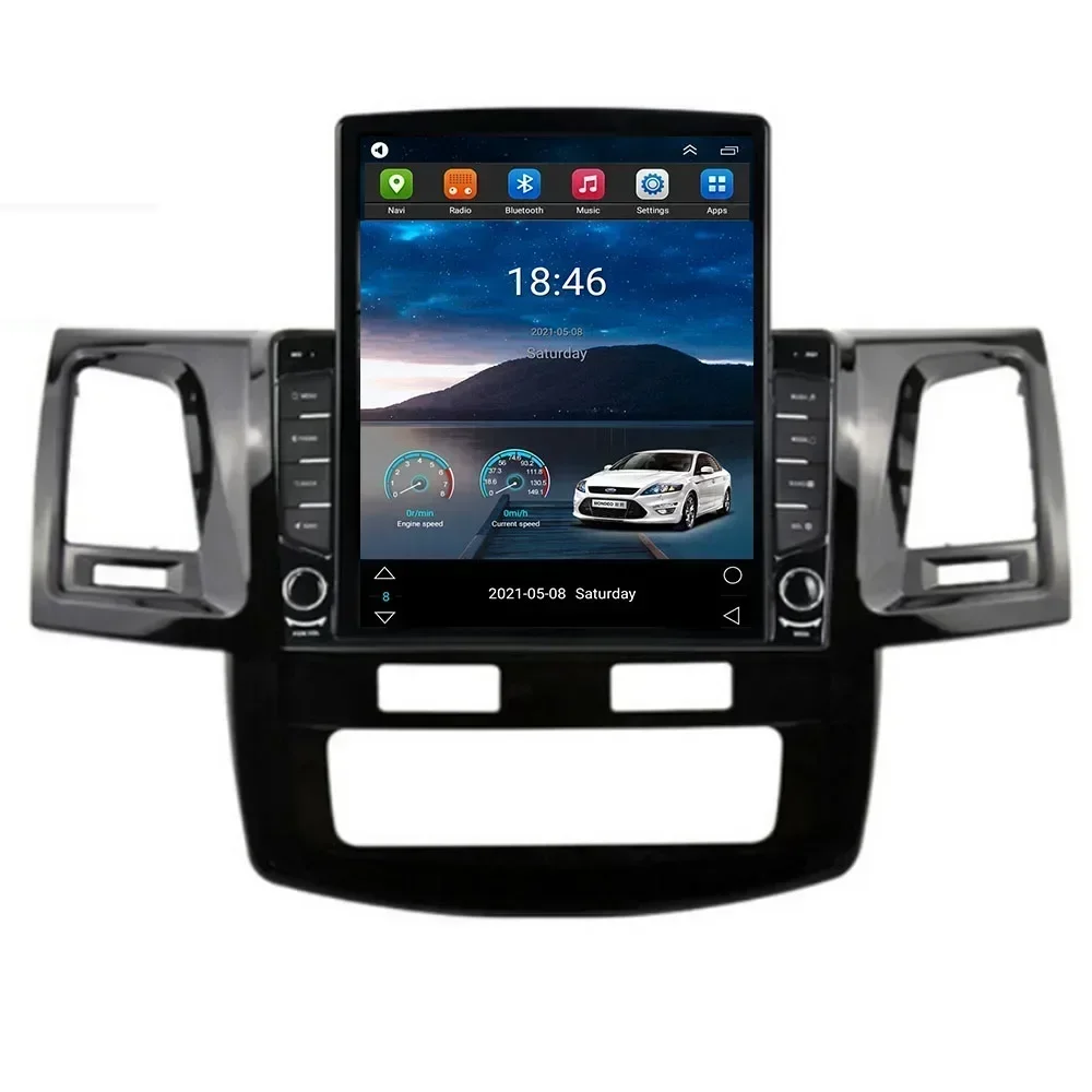 Android 13 Carplay 4G For Tesla Vertical Car Radio Stereo For Toyota Fortuner HILUX Revo Vigo 2007-2015 Multimedia Player GPS BT