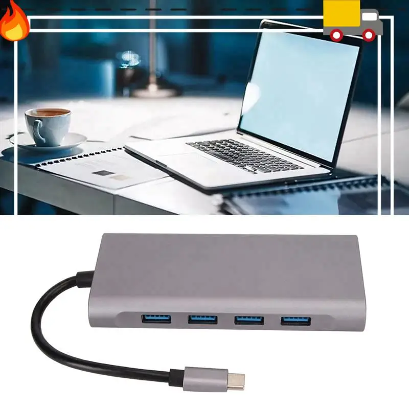 USB C Hub Adapter With 4K HD,VGA,USB 3.0,100Mbps RJ45 Ethernet,87W PD For Imac,And The New Air