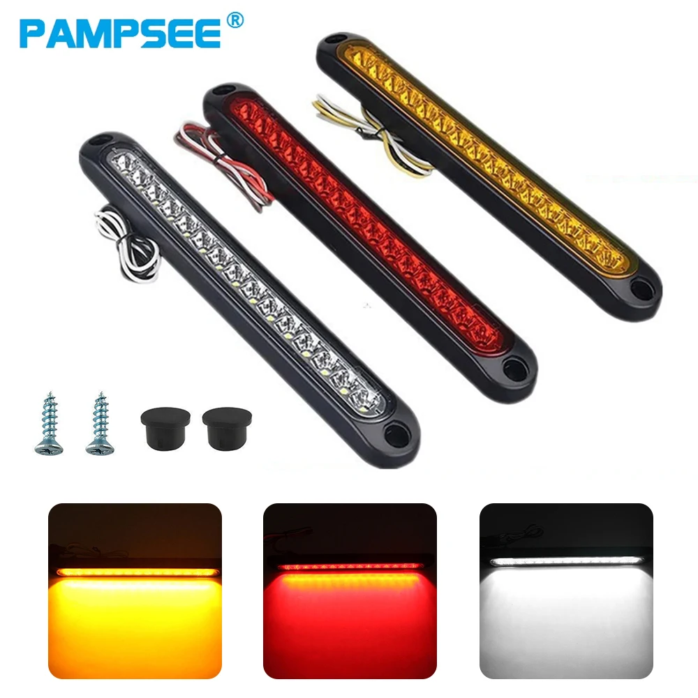 Car Light Bar 15-LED Multi-Function Brake Signal Side Marker Turn Warning Rear Light Daytime Running Light for Truck SUV 12V