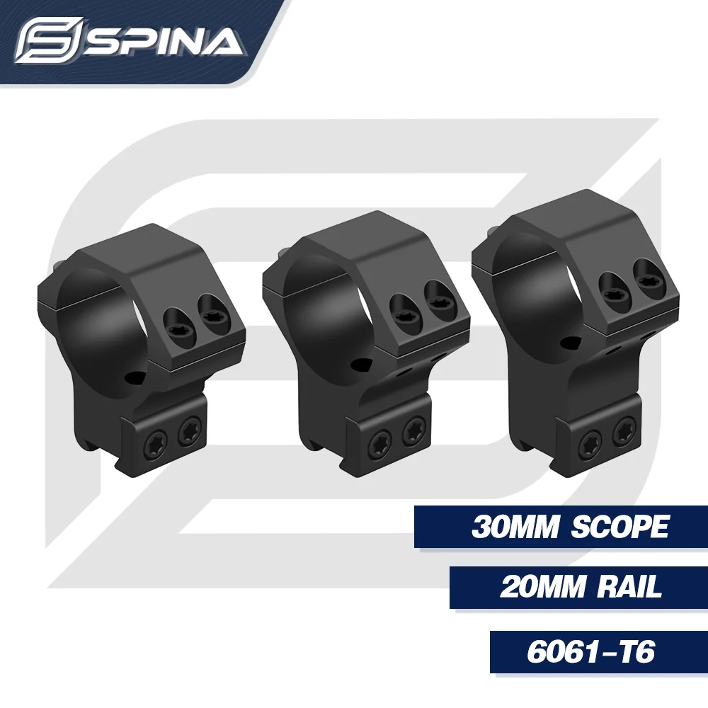 

​​Кольца SPINA OPTICS 6061-T6 30мм: Креп. 11мм Шина, Три Высоты, 8 Винтов - Стойкость к Отдаче Огнестрельного Оружия​​