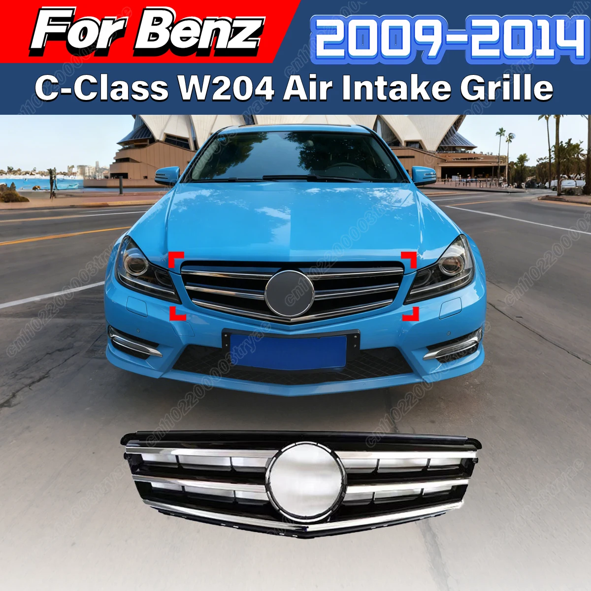 For Mercedes-Benz C-Class W204 4 Door 2009 2010 2011 2012 2013 2014 Automotive Front Bumper Original Car Replacement Grille Kit