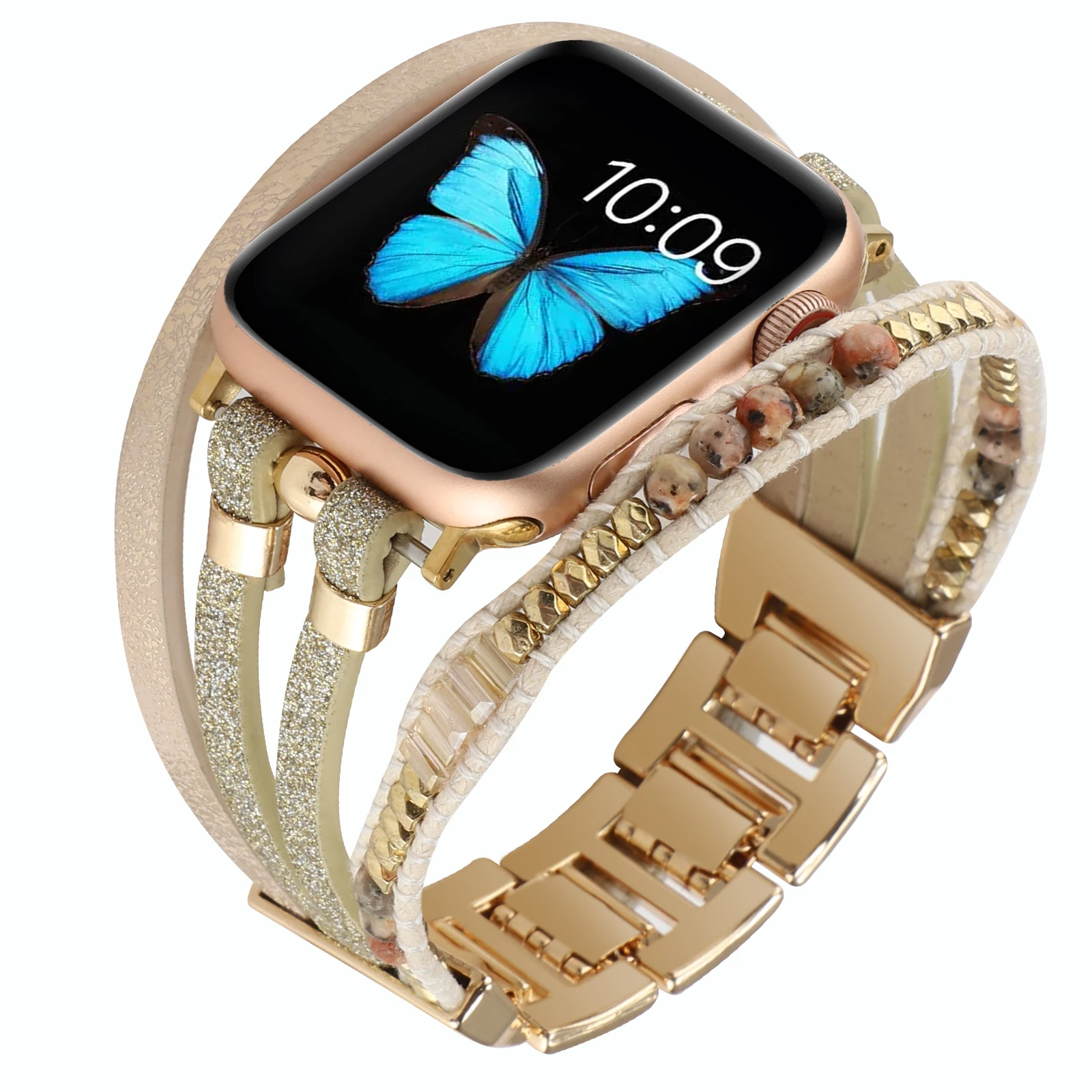 

Jewelry original stone strap For Apple watch 10 42mm 46mm 9 8 7 45mm 41mm Ultra 49mm Metal bracelet band iwatch 6 5 4 44mm 40mm