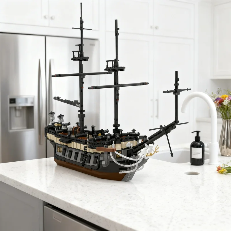2347 pièces MOC HMS Perseverance A Red Coat Brigantine Pirates, blocs de construction, jouets de construction, cadeaux de Noël, briques pour enfants