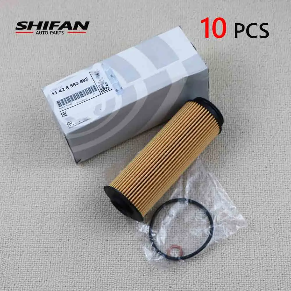 10Pcs 11428583898 Engine Oil Filter For BMW 1 2 3 4 75 Series F20 F21 F23 F22 F30 F34 F31 F32 F36 G11 G12  11428583898