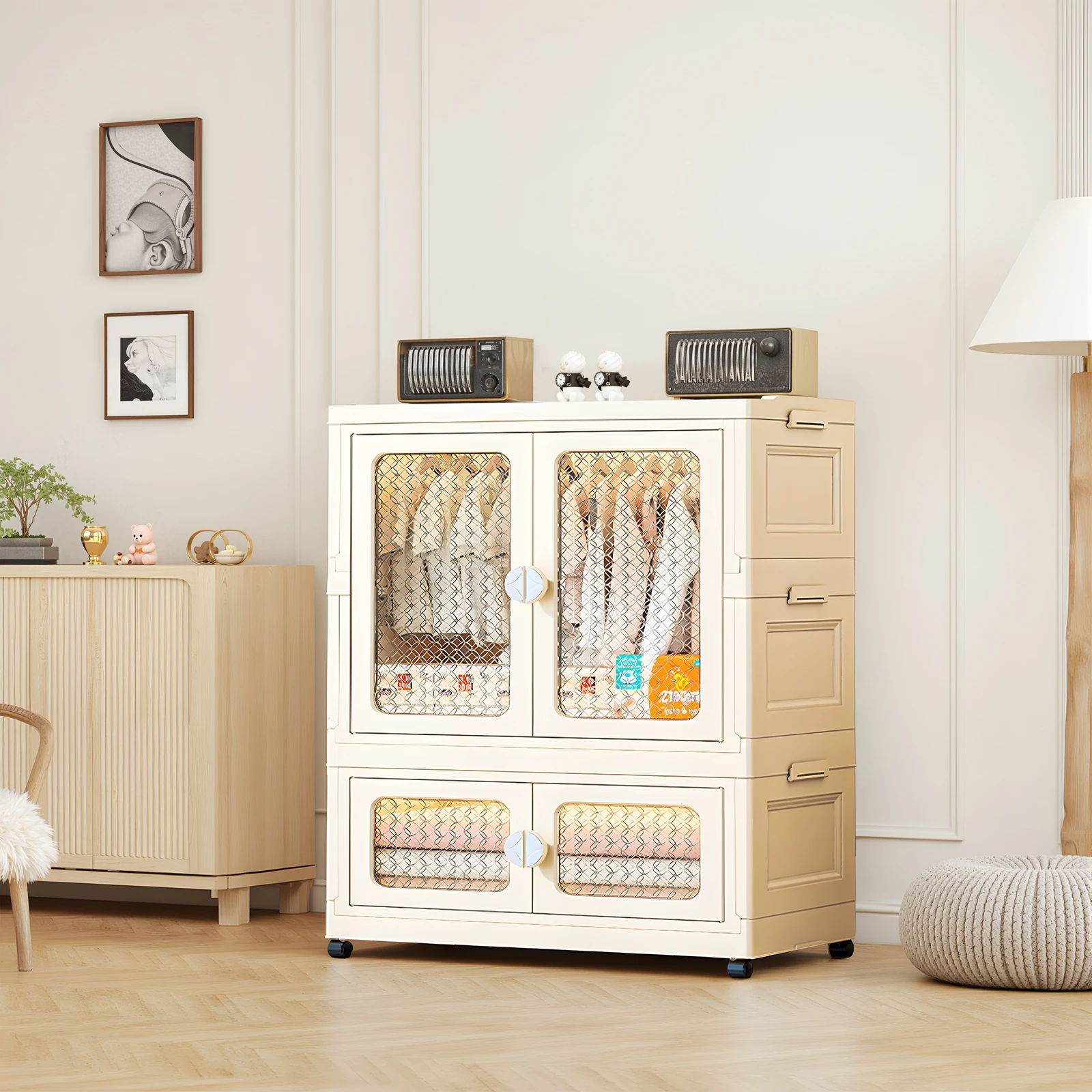

Plastic Storage Bins Stackable Storage Containers With Doors, Wheels And Hanging Rods, Stackable Storage Bins Closet Organizers